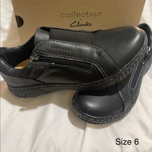 New Women’s Clarks Collection Leather Slip-Ons